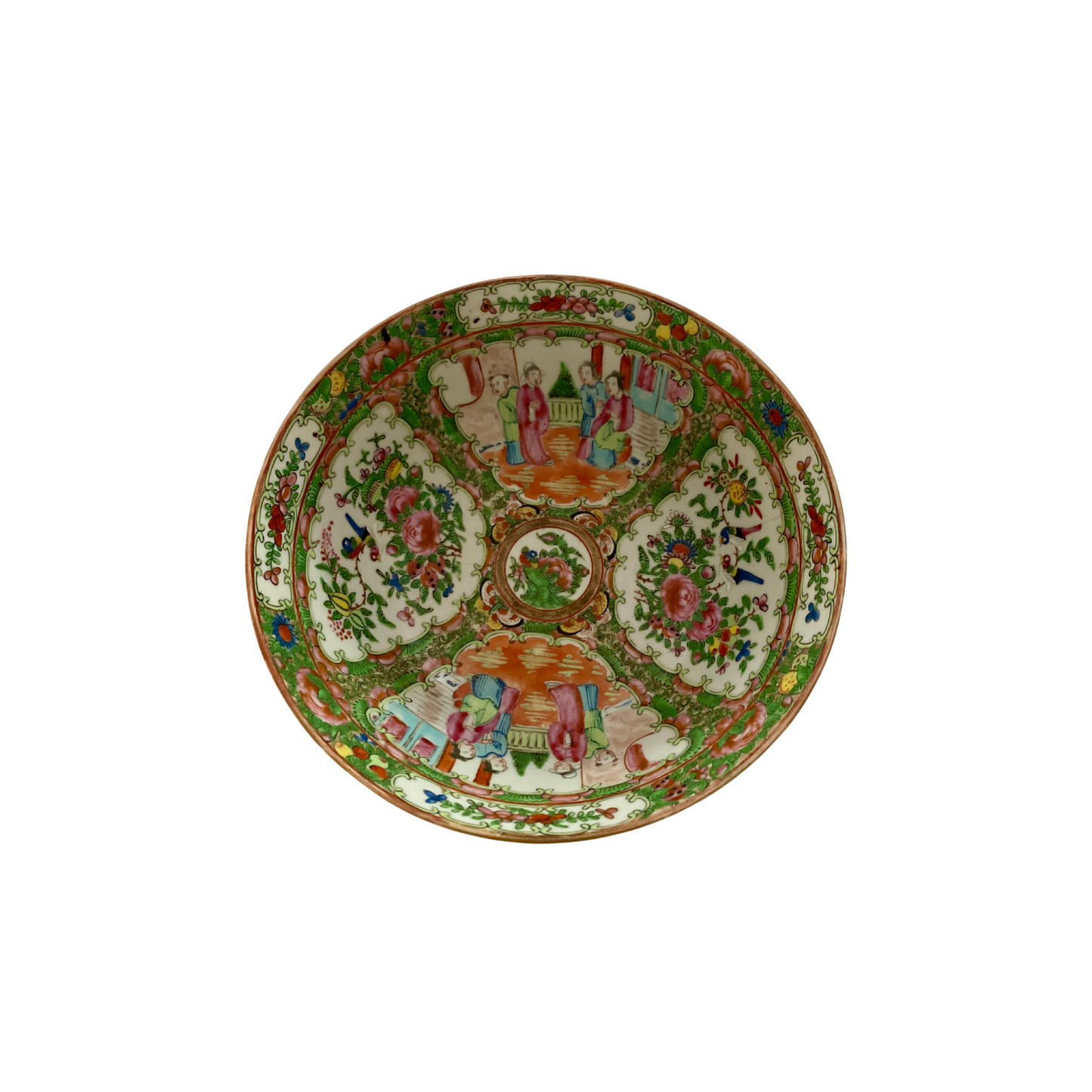 Antique 1860's Rose Medallion 9" Bowl