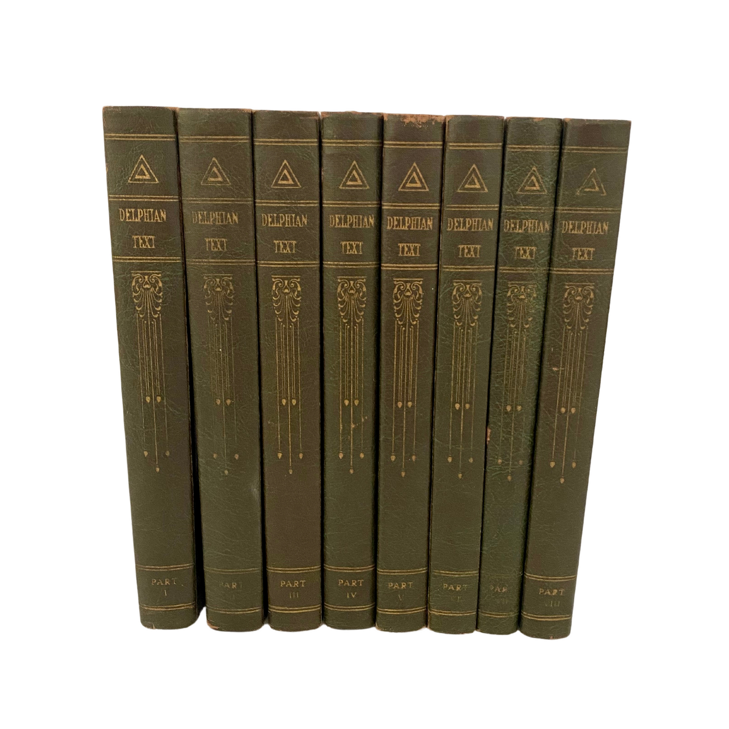 Antique Set of 8 Green Books