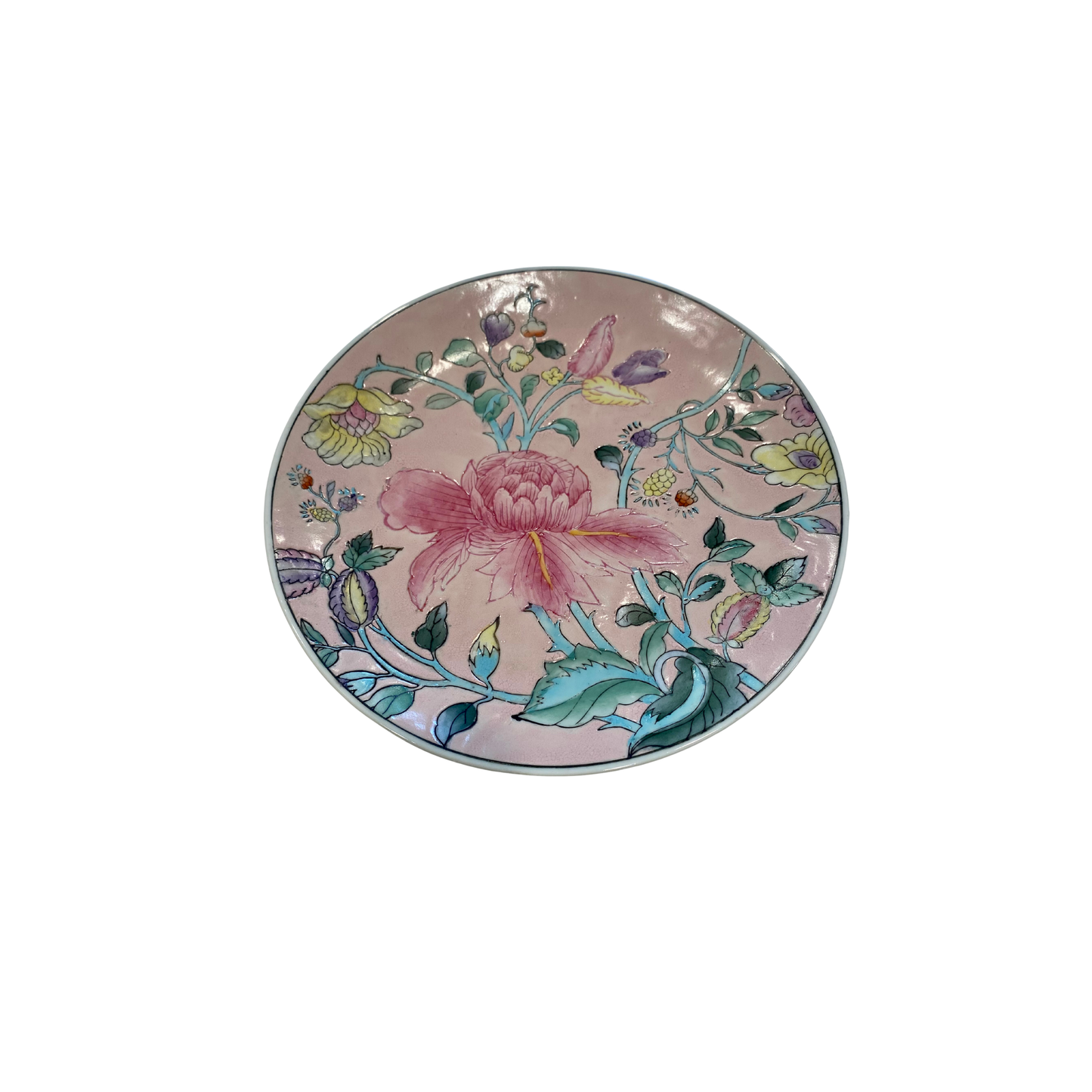 Pink Floral Vintage Plate
