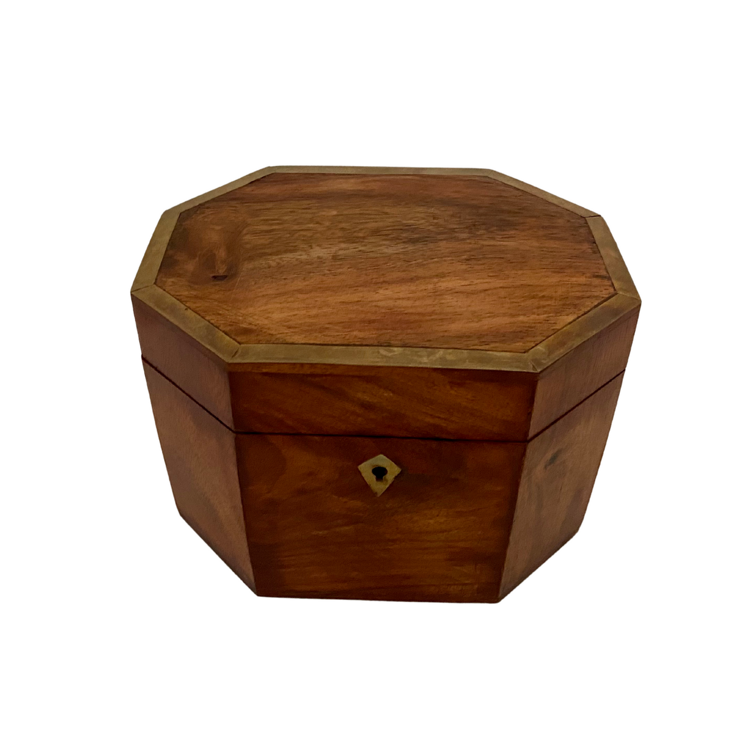 Wooden Box with Brass Inlay