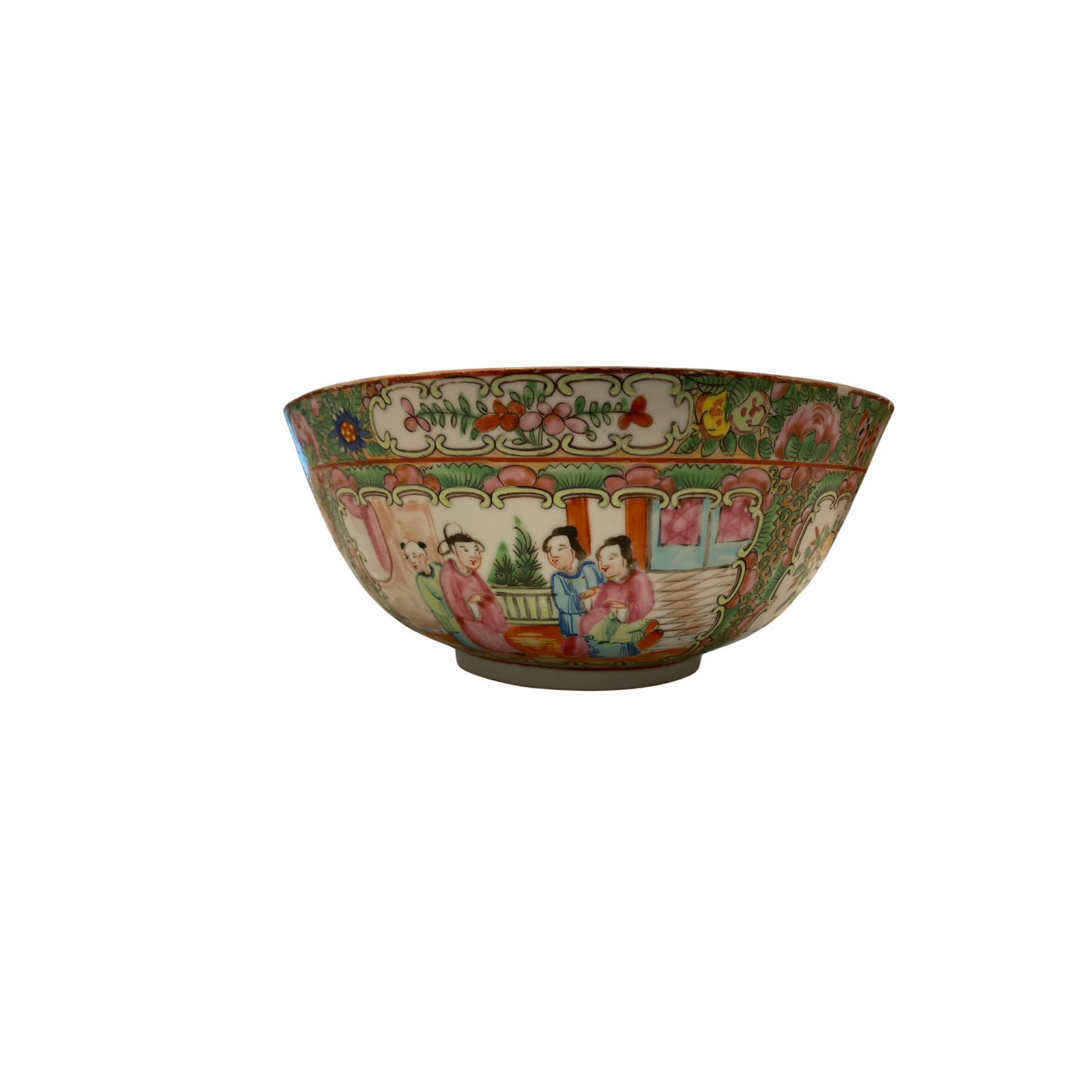 Antique 1860's Rose Medallion 9" Bowl