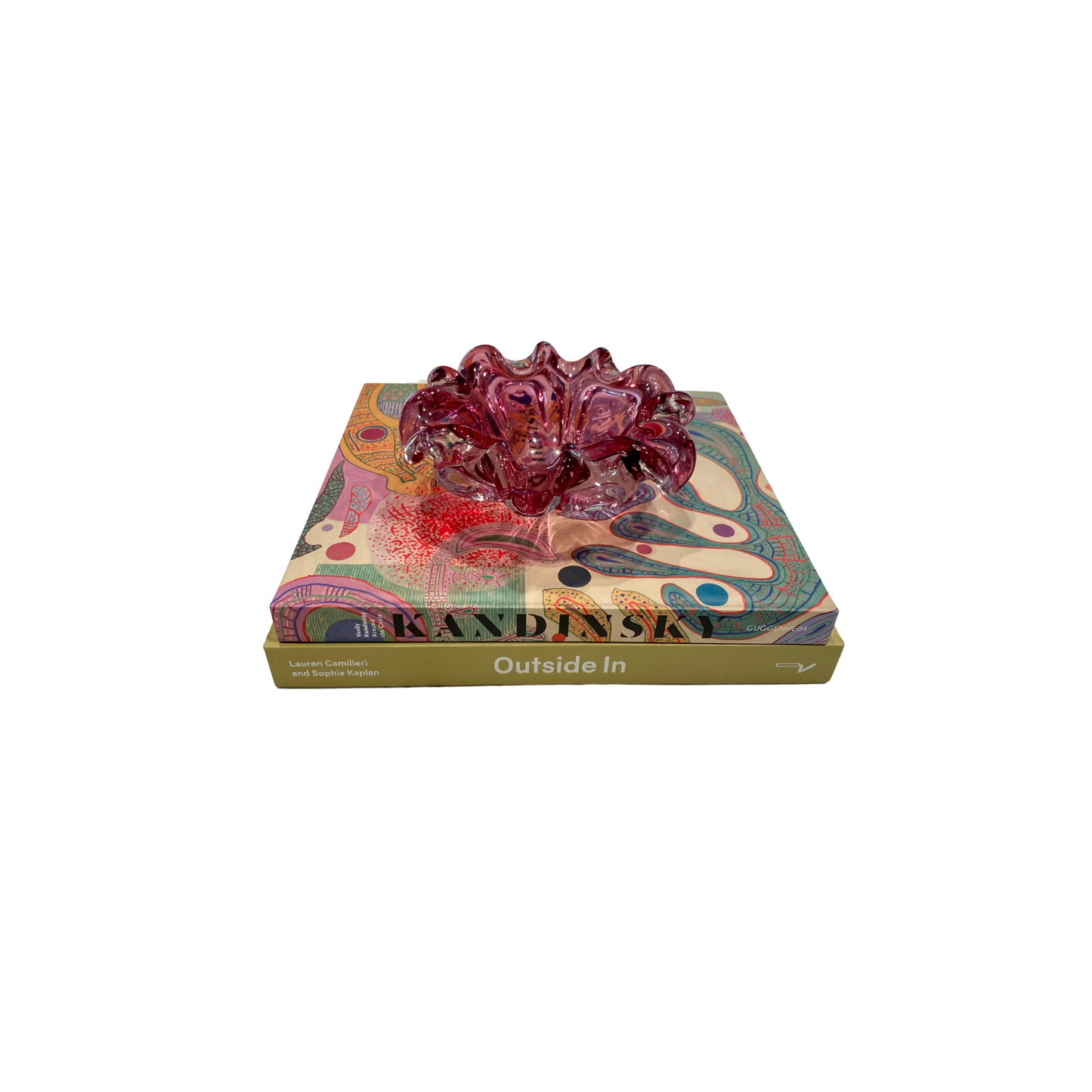 Pink Scalloped Murano Bowl