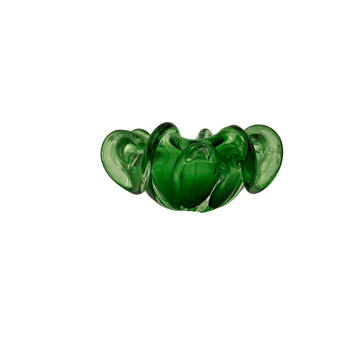 Green Scalloped Murano Bowl