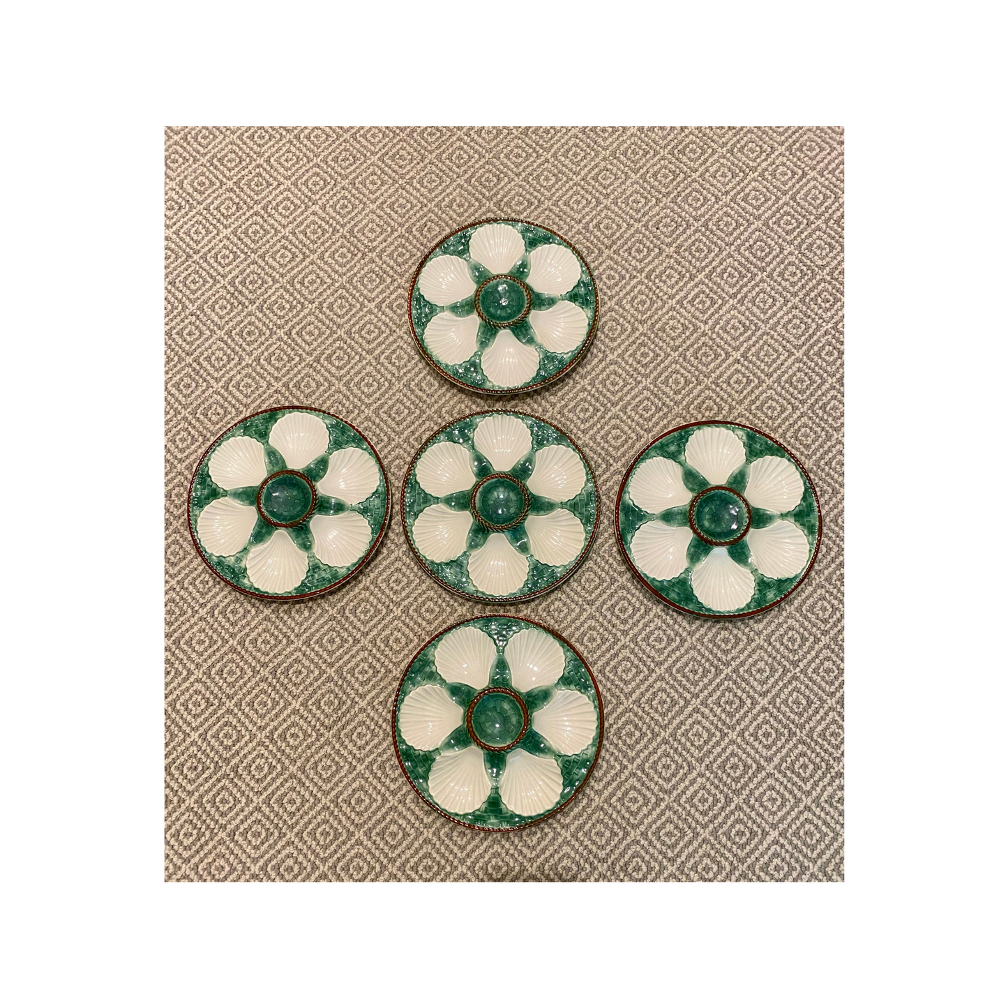 Four French Oyster Plates