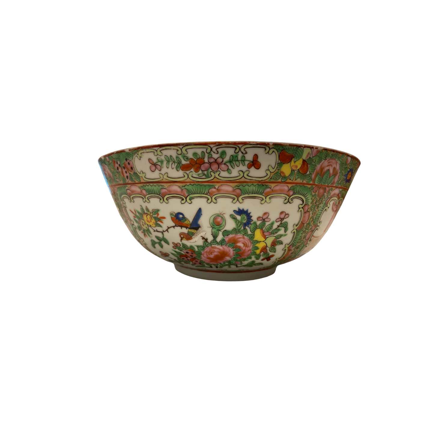 Antique 1860's Rose Medallion 9" Bowl