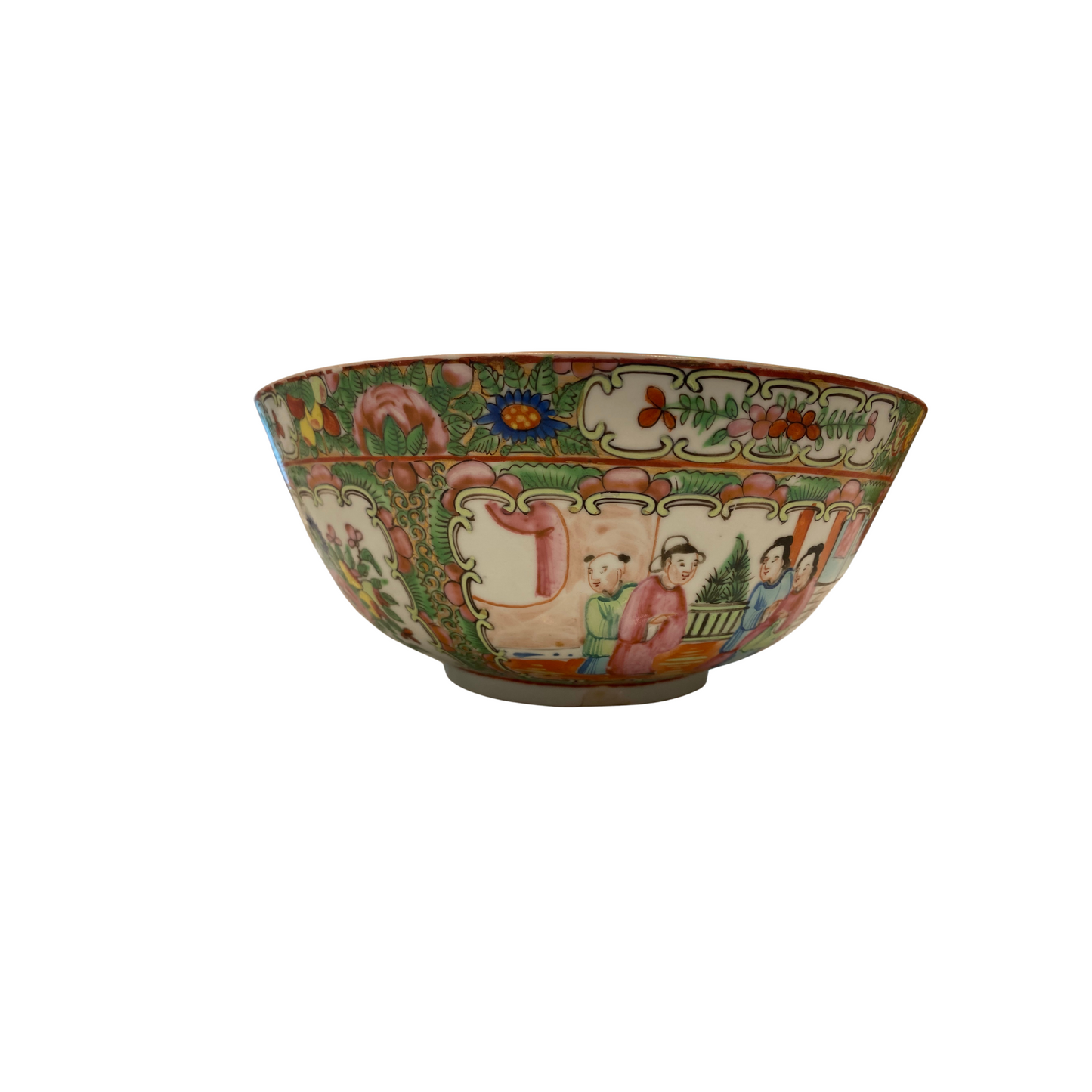 Antique 1860's Rose Medallion 9" Bowl