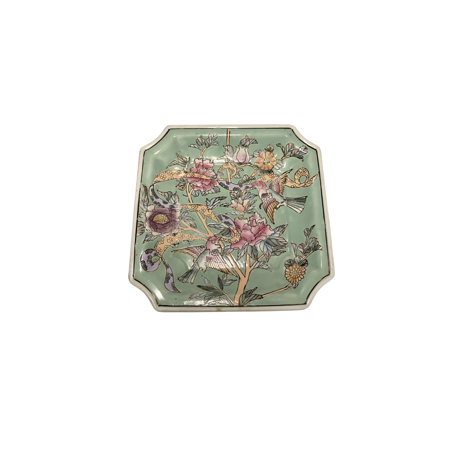 Sage Green Floral Octagonal Dish