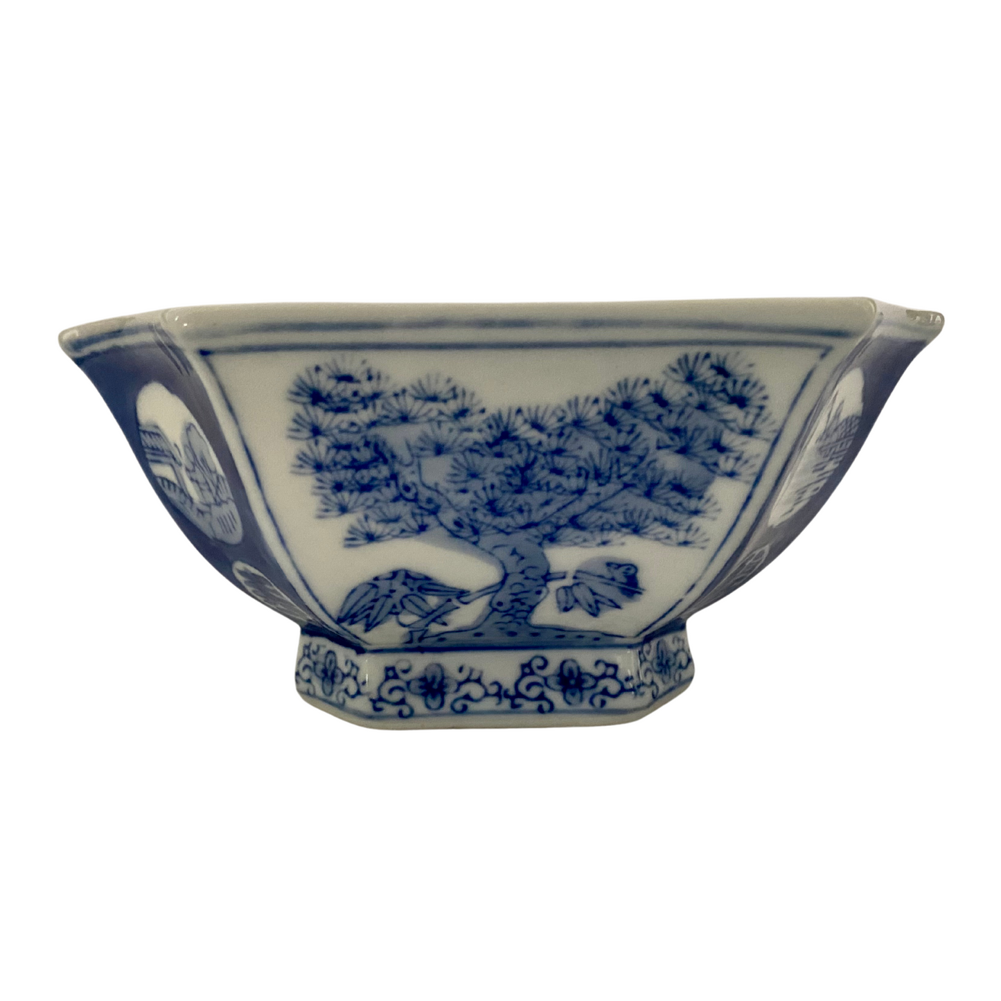 Octagonal Blue and White Bowl