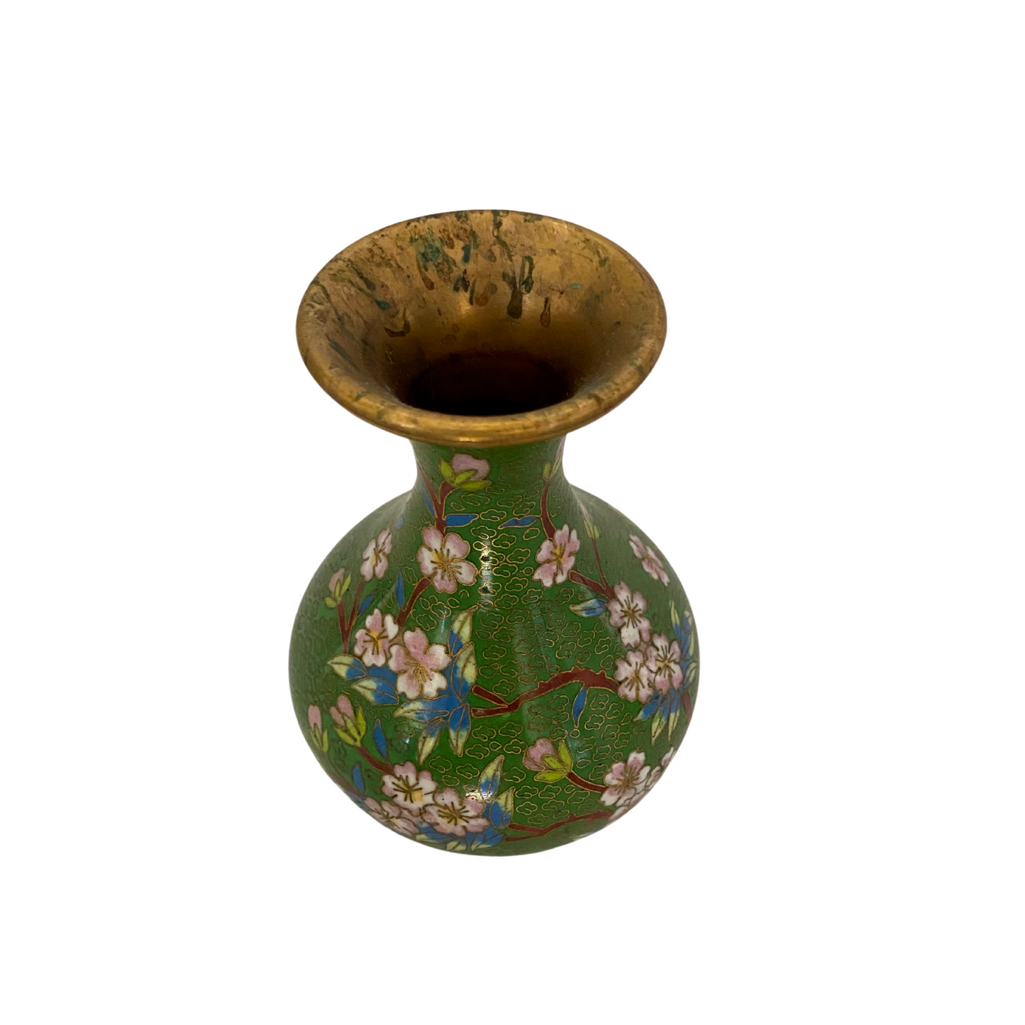 Green Cloisonné Vase