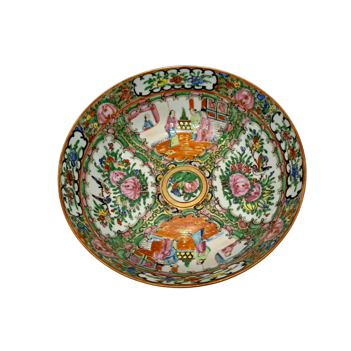 Antique 1860s Rose Medallion Bowl