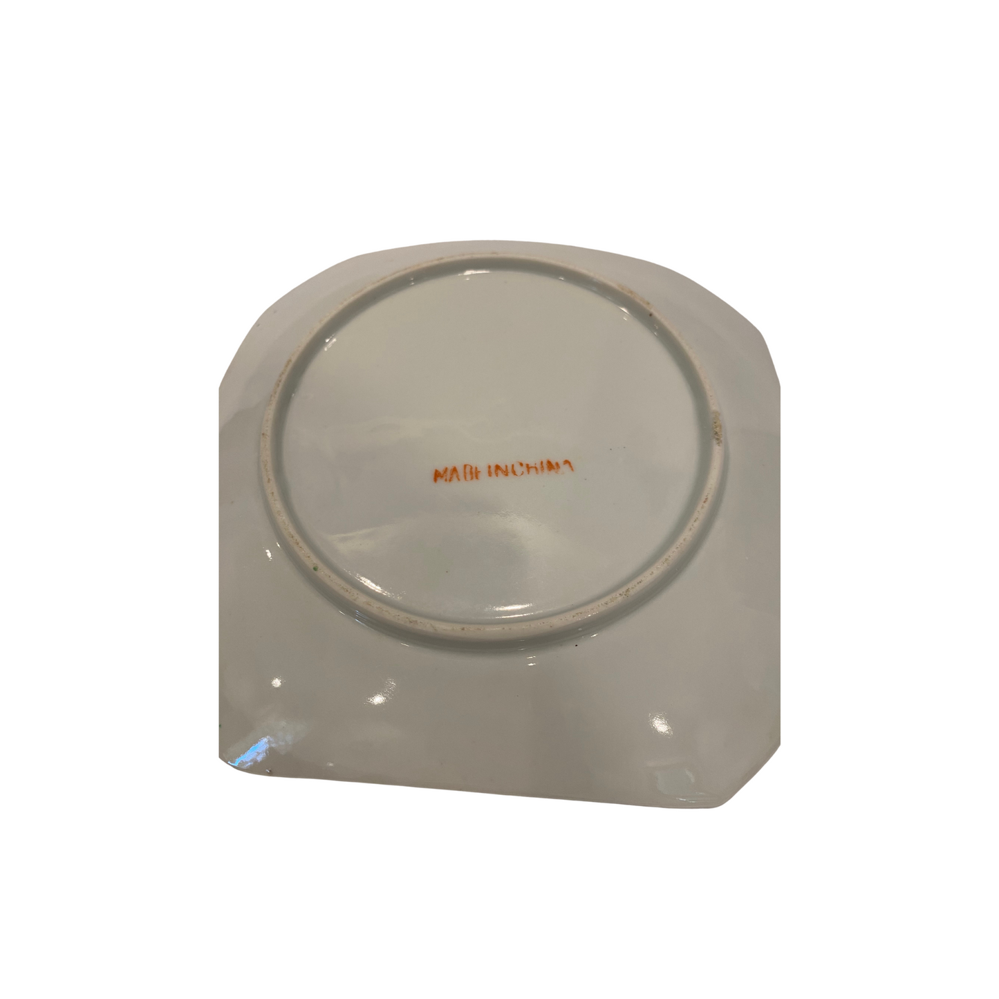 Octagonal Rose Famille Antique Plate