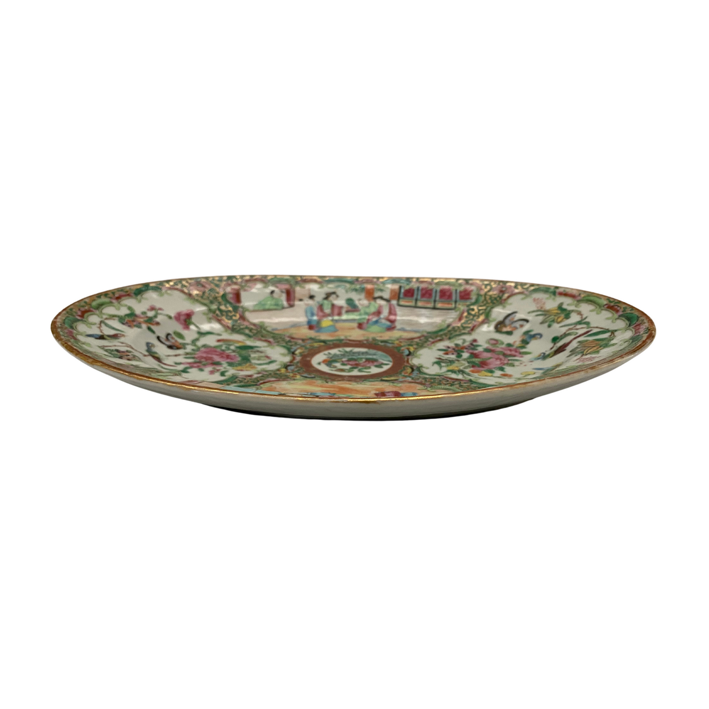 Antique Rose Medallion Platter 1860