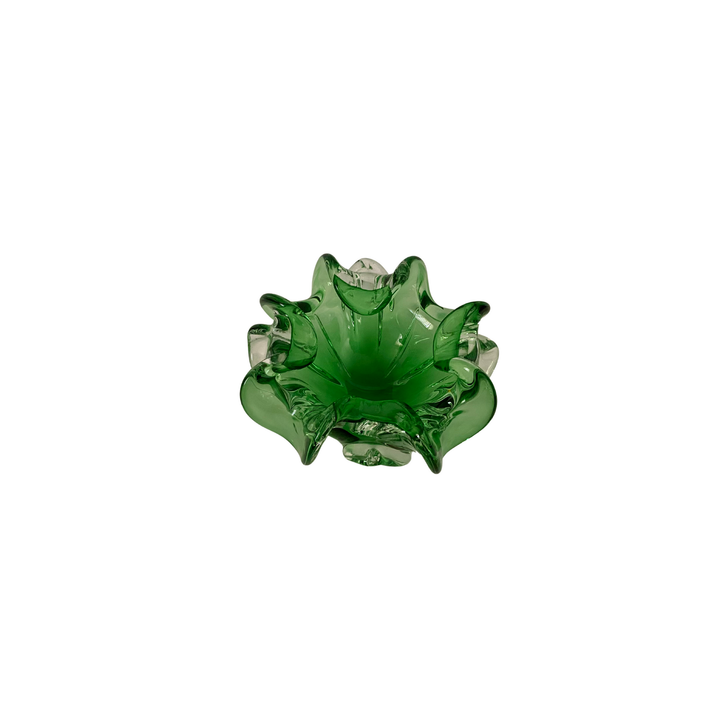 Green Scalloped Murano Bowl