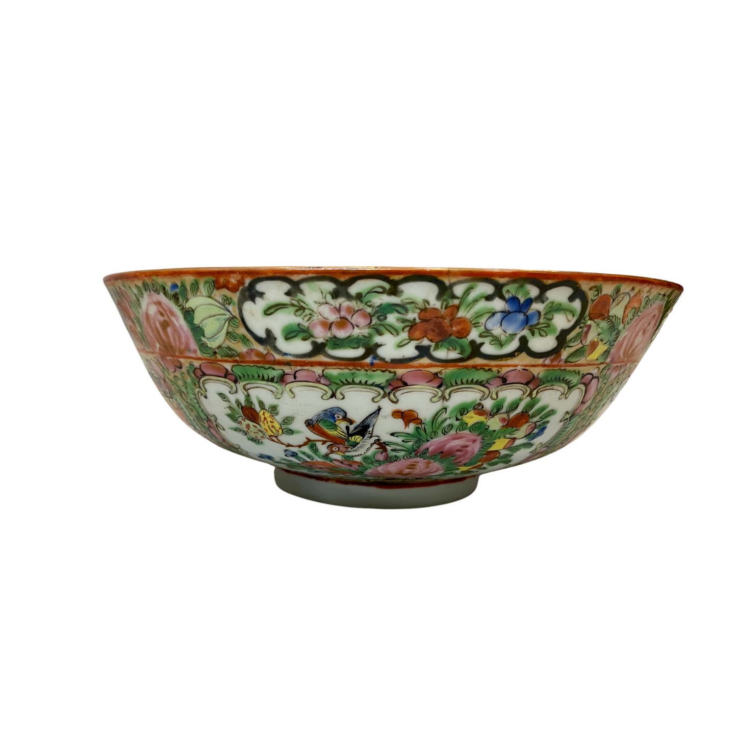 Antique 1860s Rose Medallion Bowl