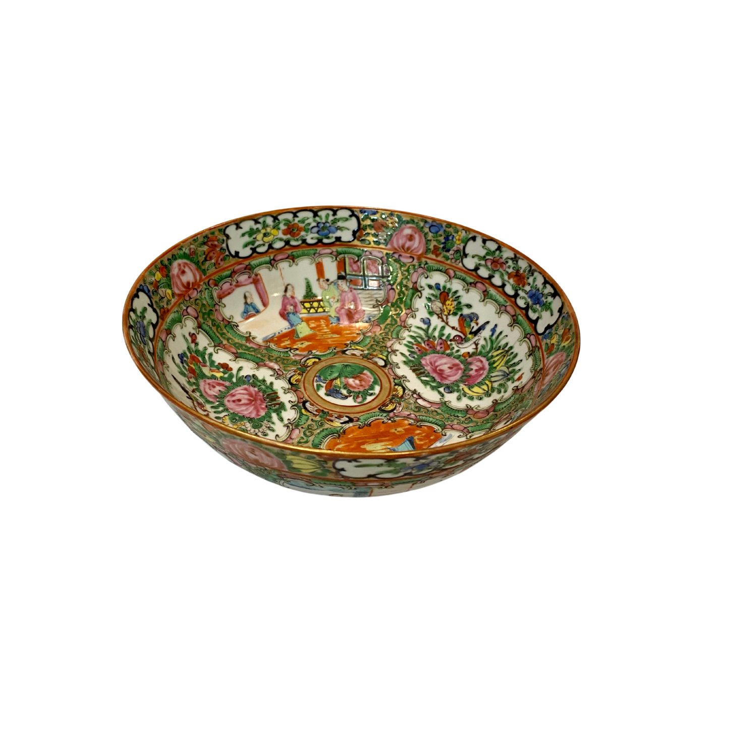 Antique 1860s Rose Medallion Bowl