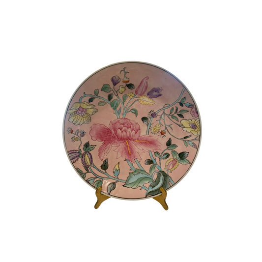 Pink Floral Vintage Plate