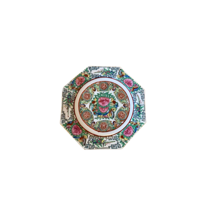 Antique Rose Medallion Octagonal Plate