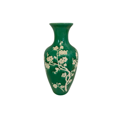 Large Green Chinoiserie Vase