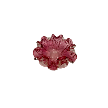 Pink Scalloped Murano Bowl