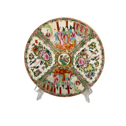 Antique 1890s Rose Medallion 9 ½” Plate