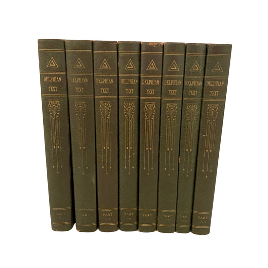 Antique Set of 8 Green Books