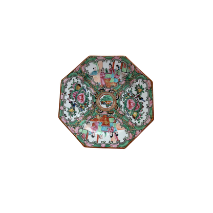Rose Medallion Antique Octagonal Plate