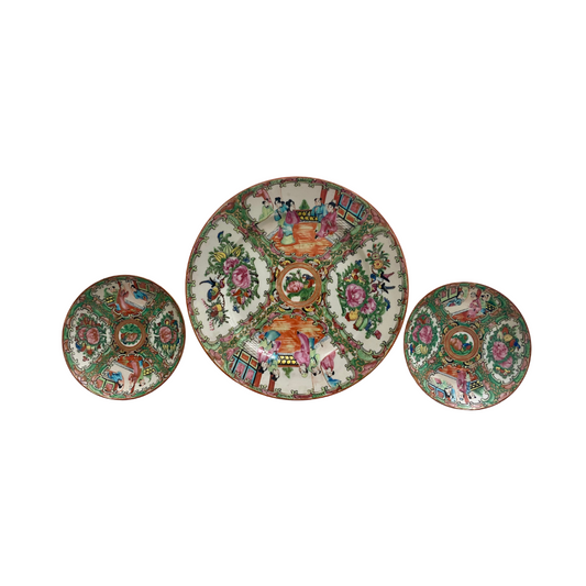Rose Medallion Plate Trio