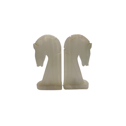 Vintage Marble Horse Bookends