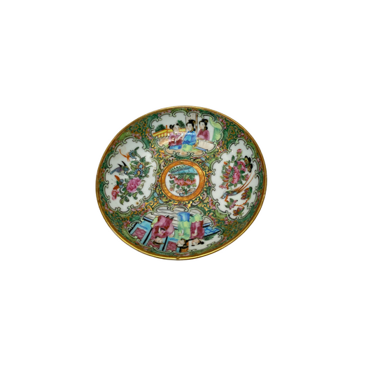 Antique 1860 Rose Medallion Ring Dish