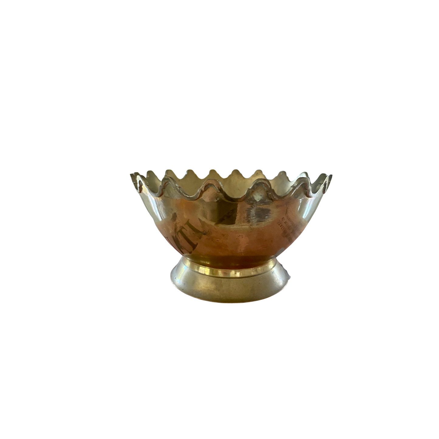 Brass Crown Bowl with Patina