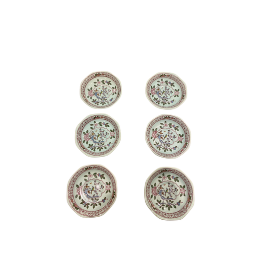 Singapore Bird Plate Wall - Set of Six Saucers