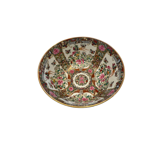 Large Vintage Rose Famille Bowl - 12"