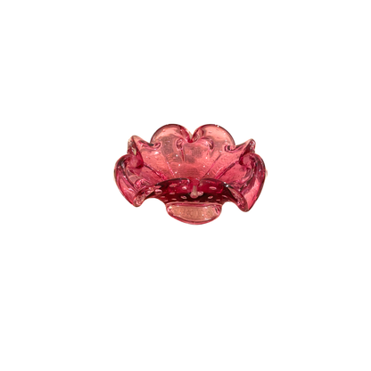 Murano Scalloped Pink Bowl - Medium