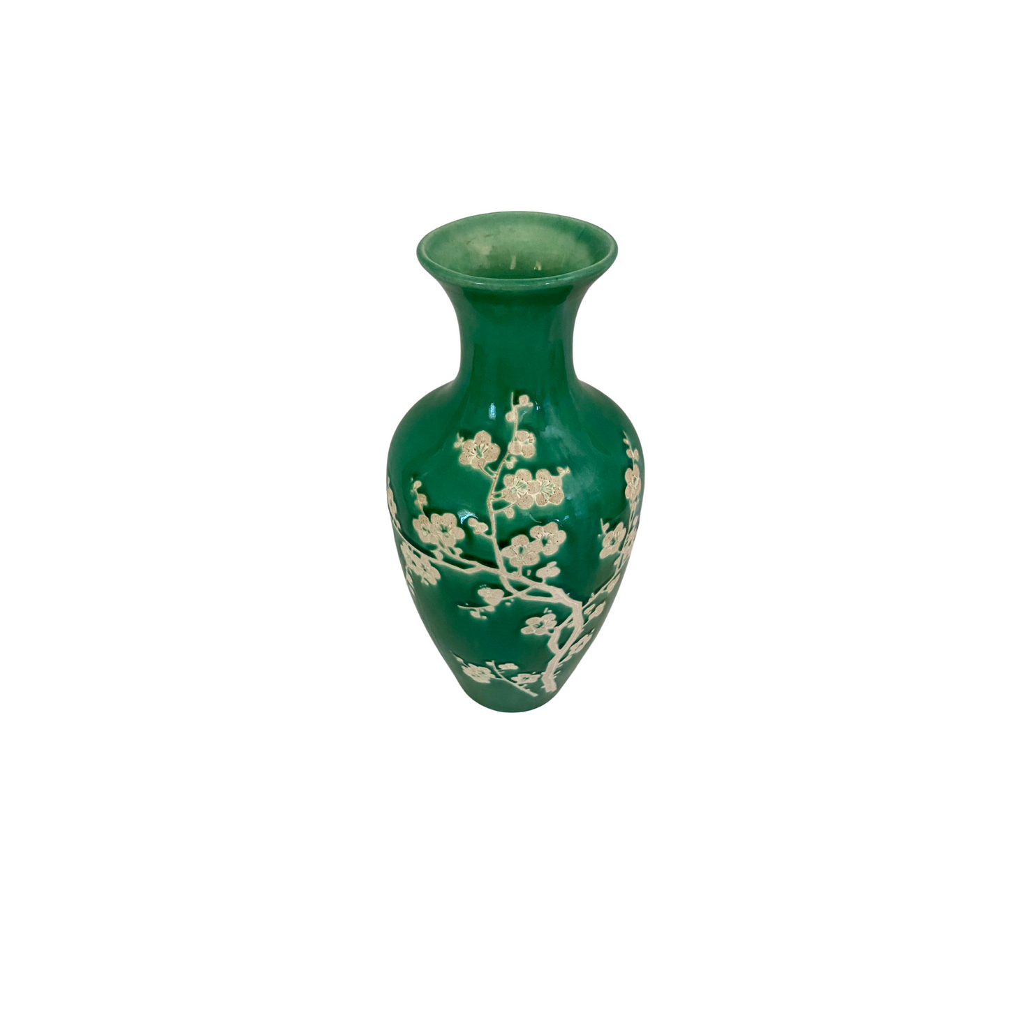 Large Green Chinoiserie Vase