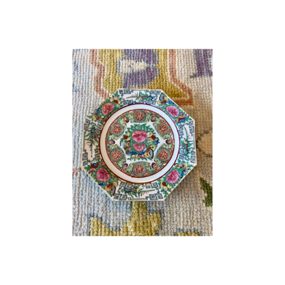 Antique Rose Medallion Octagonal Plate