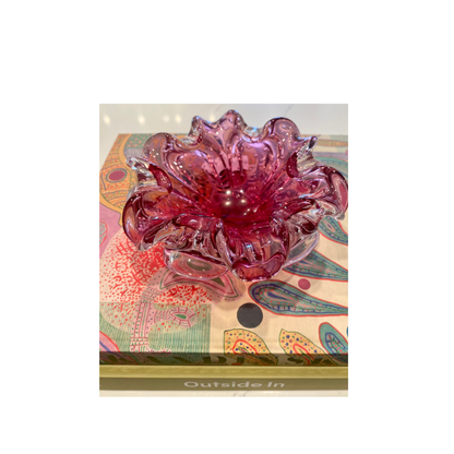 Pink Murano Ruffled Bowl - Small