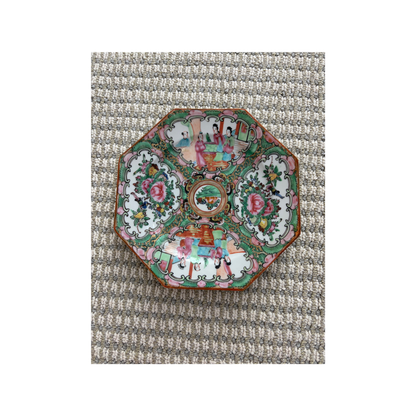 Rose Medallion Antique Octagonal Plate