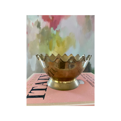 Brass Crown Bowl with Patina