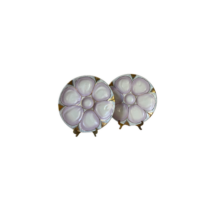 Pair of Lilac Antique Oyster Plates - Set Two