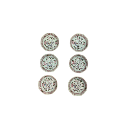 Singapore Bird Plate Wall - Set of Six Saucers