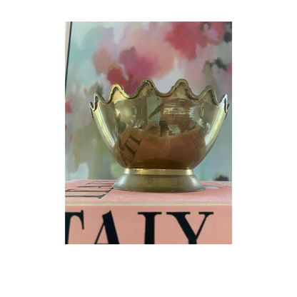 Brass Crown Bowl with Patina