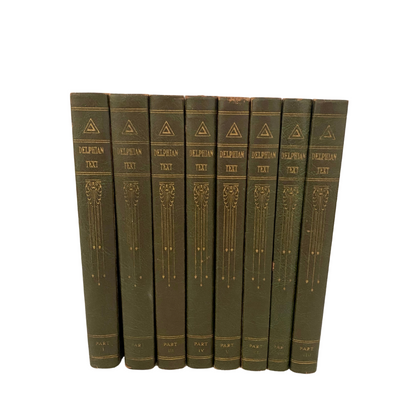 Antique Set of 8 Green Books
