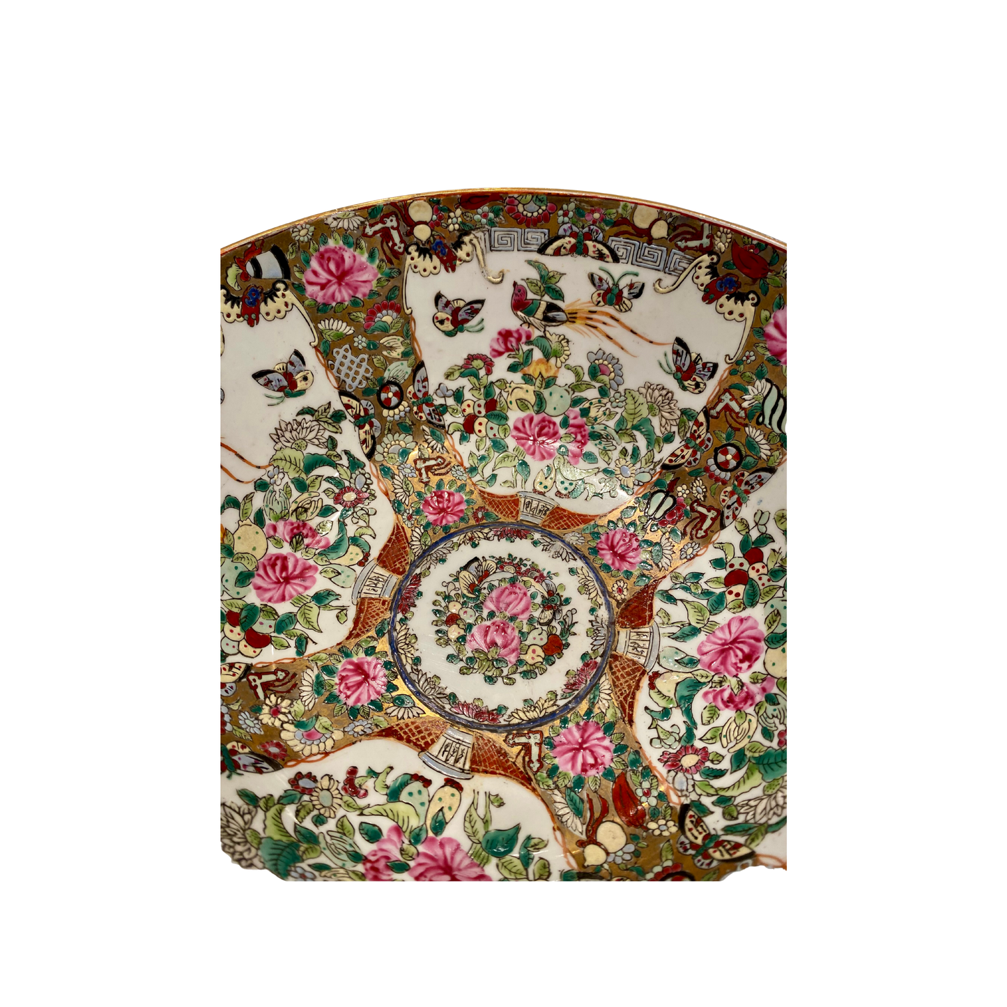 Large Vintage Rose Famille Bowl - 12"