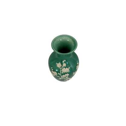 Large Green Chinoiserie Vase