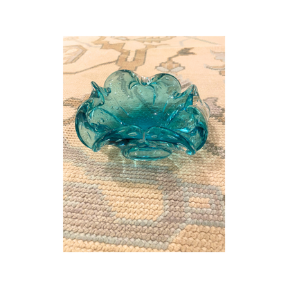 Murano Scalloped Blue Bowl - Medium