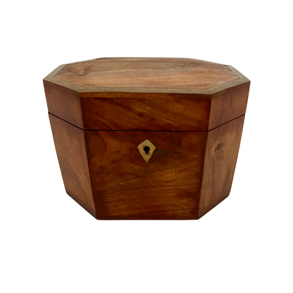 Wooden Box with Brass Inlay