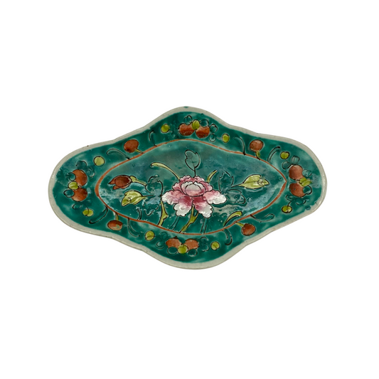 Green Floral Pedestal Dish