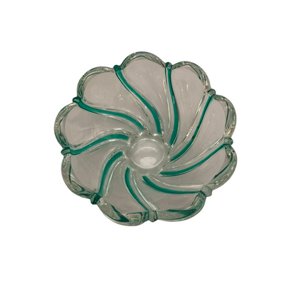 Green Stripe Vintage Glass Bowl