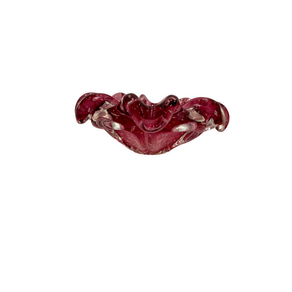 Pink Scalloped Murano Bowl