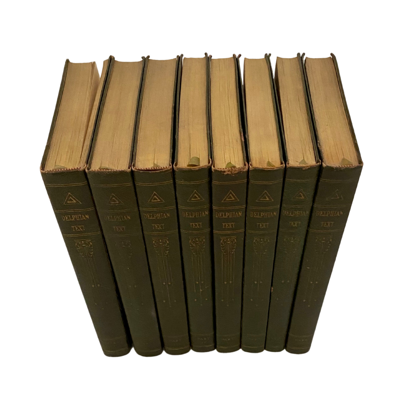 Antique Set of 8 Green Books